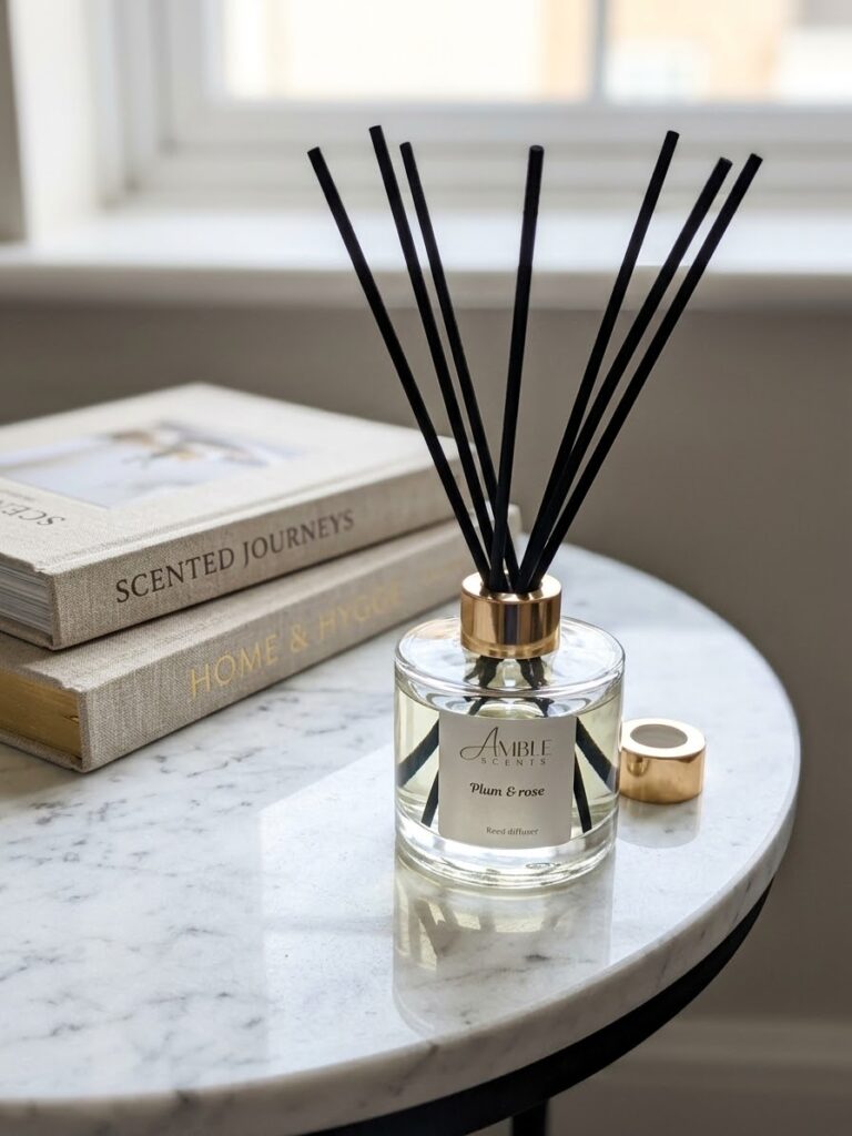 Plum and rose reed diffuser