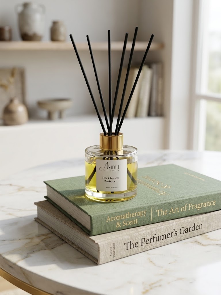Dark honey and tobacco reed diffuser