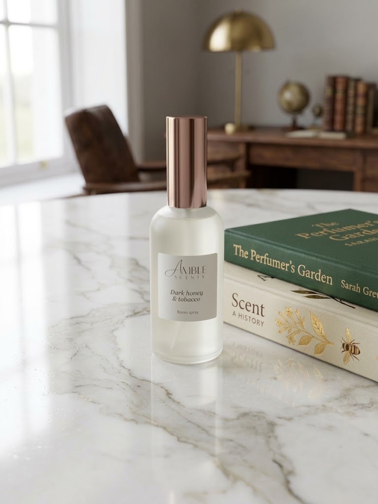 Dark honey and tobacco room spray